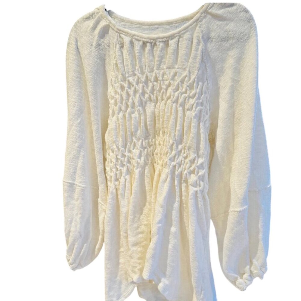Free People Snowbell Babydoll sweater White Size M/L